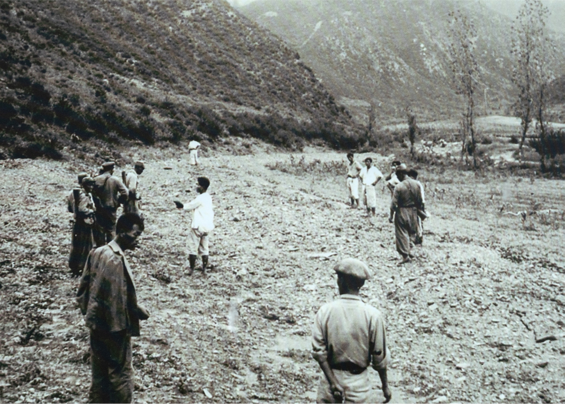 1950년 영국 언론인 앨런 위닝턴이 촬영한 골령골 집단희생지 모습.