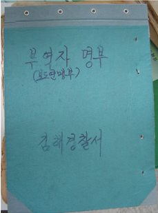 부역자명부 표지
